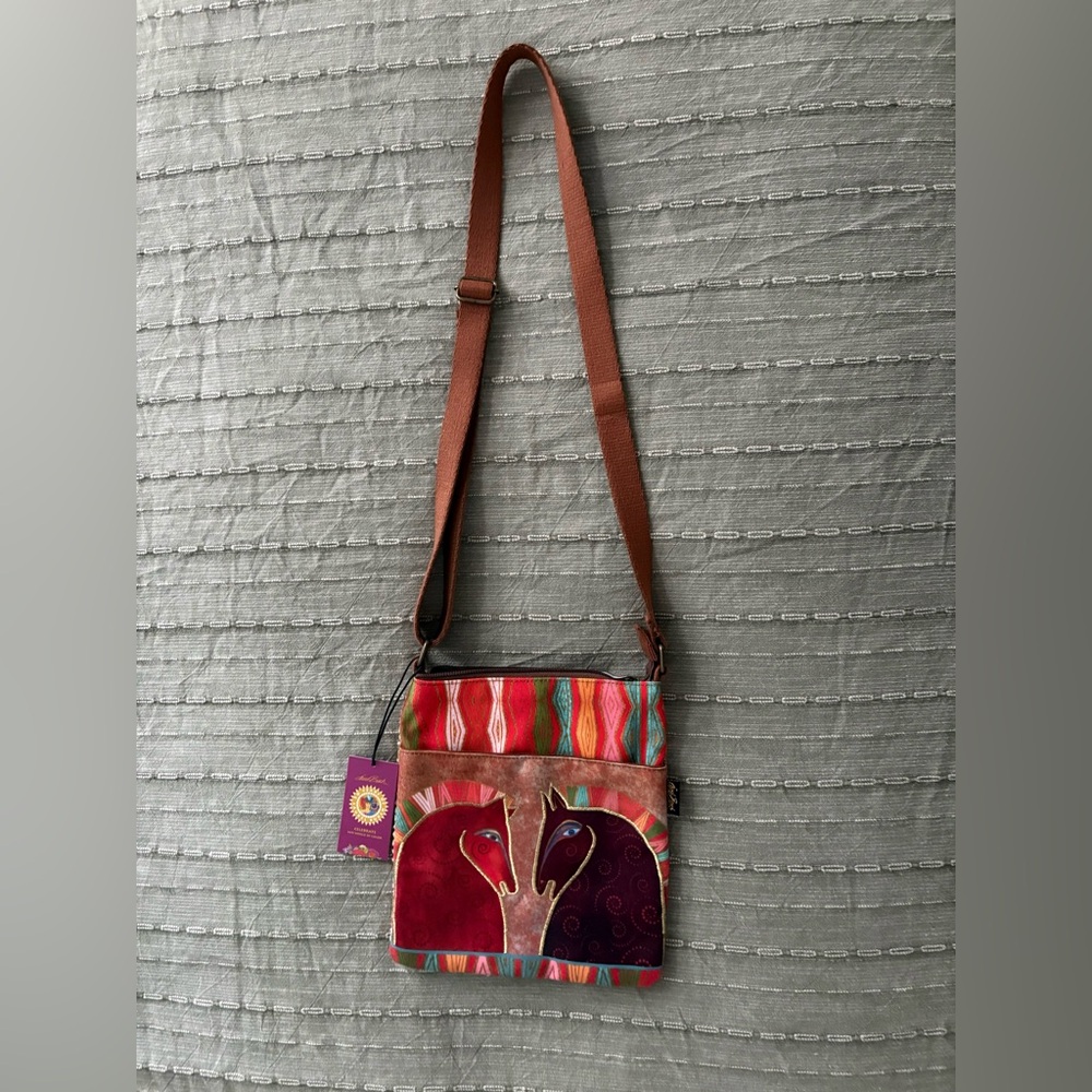 NWT Laurel Burch Handcrafted Multicolor Horse Crossbody Bag - Artisan Brand